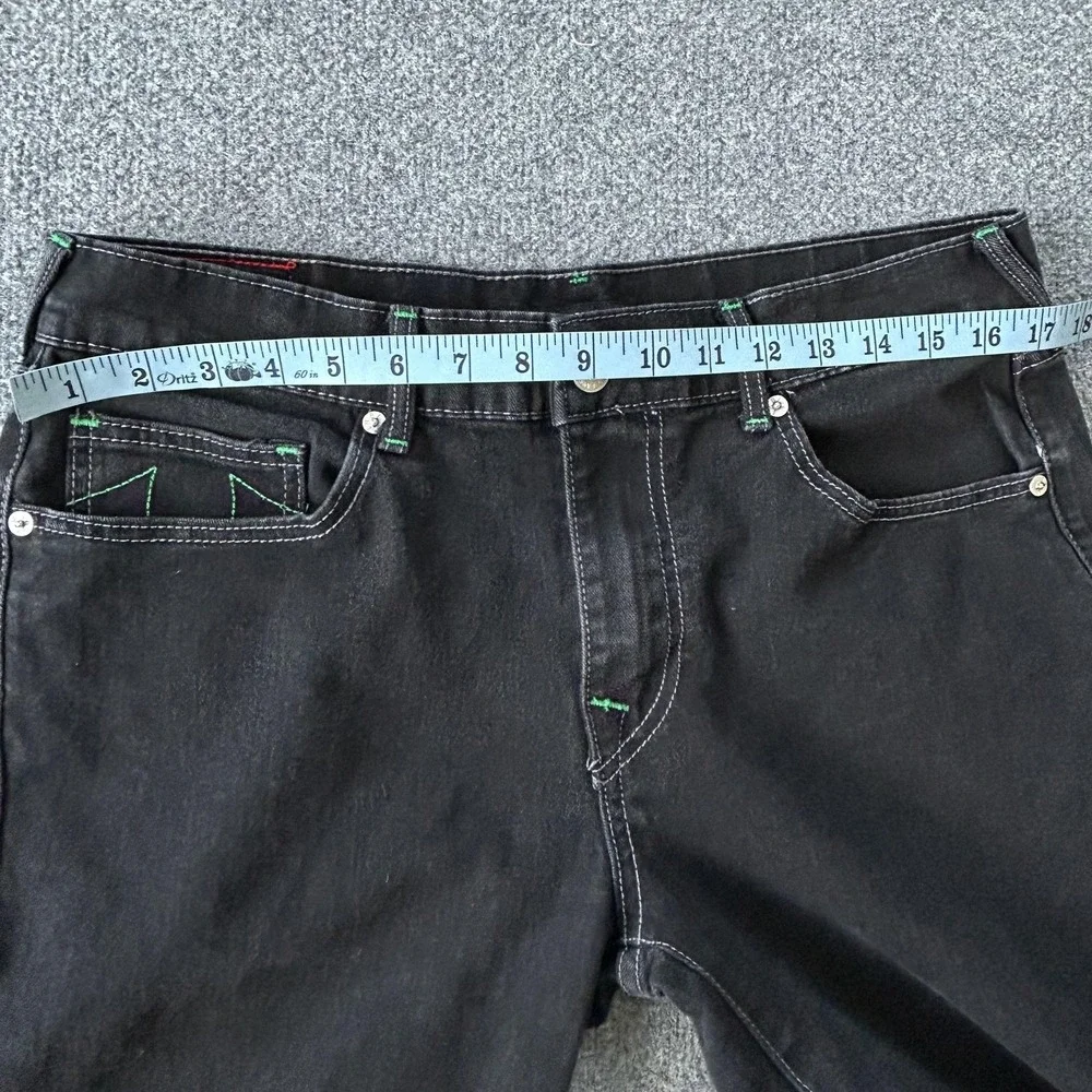 True‎ Religion Ricky Relaxed Straight Jeans Mens 34x33 Black Stretch Horseshoe